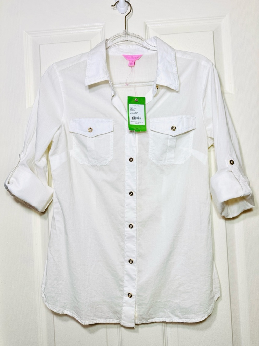 Lilly Pulitzer White Utility Button-Front Shirt